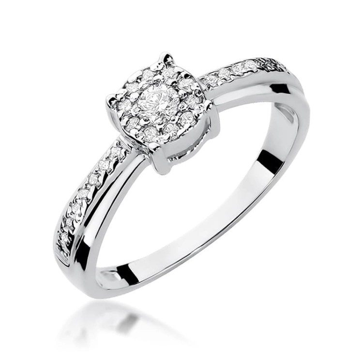 Pierścionek zaręczynowy z białego złota z diamentami 0,25ct Fire Of Love