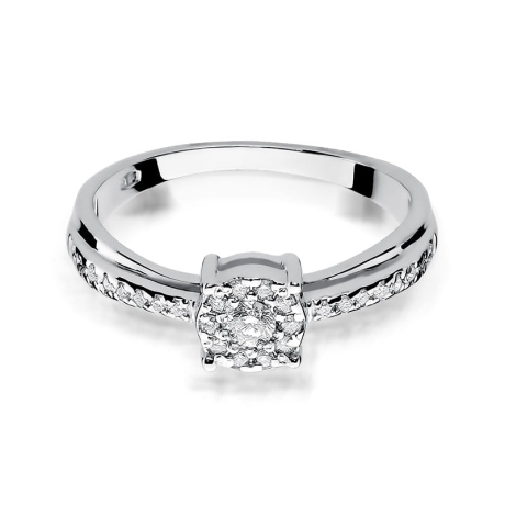 Przejdź do produktu Pierścionek zaręczynowy z białego złota z diamentami 0,25ct Fire Of Love 