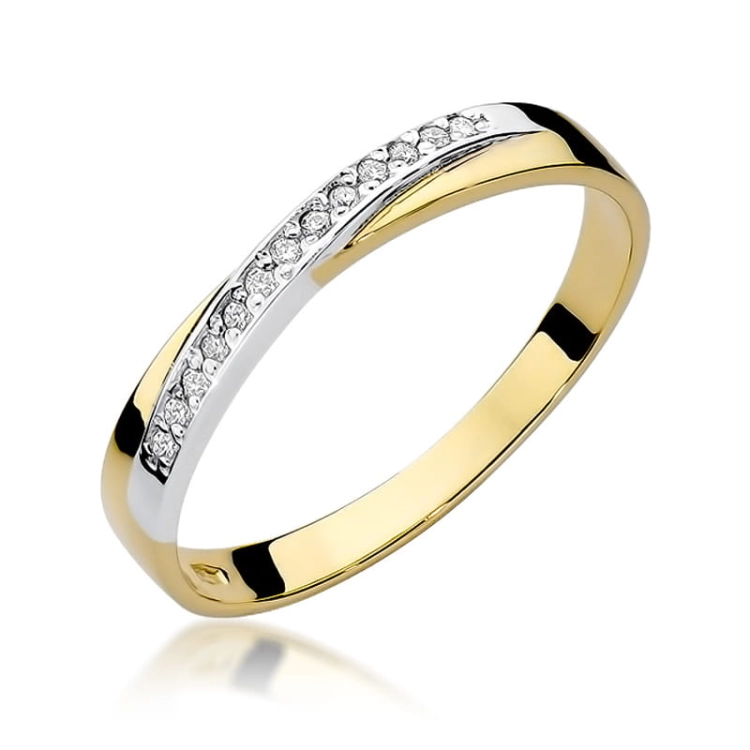 Pierścionek zaręczynowy z żółtego złota z diamentami 0,07ct Fire Of Love