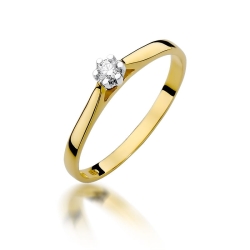 Pierścionek zaręczynowy z żółtego złota z diamentem 0,09ct Fire Of Love