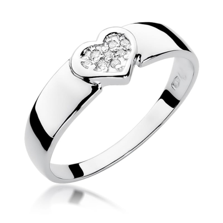 Przejdź do produktu Pierścionek zaręczynowy z białego złota z diamentami 0,04ct Fire Of Love