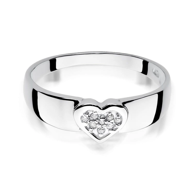 Pierścionek zaręczynowy z białego złota z diamentami 0,04ct Fire Of Love