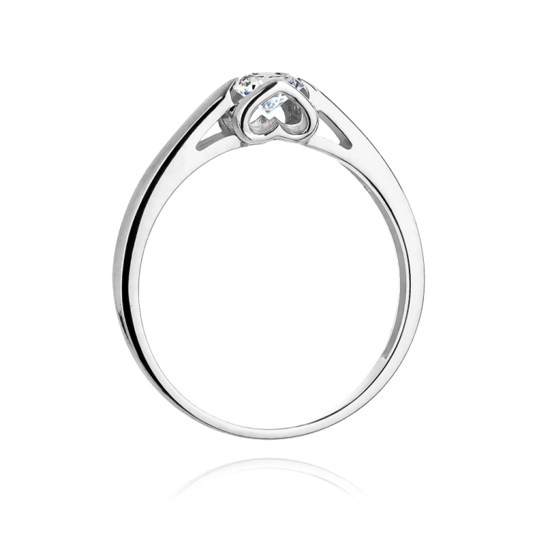 Pierścionek zaręczynowy z białego złota z diamentem 0,09ct Fire Of Love