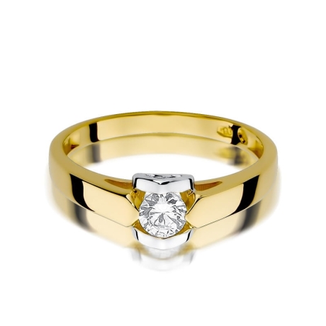 Przejdź do produktu Pierścionek zaręczynowy z żółtego złota z diamentem 0,30ct Fire Of Love 