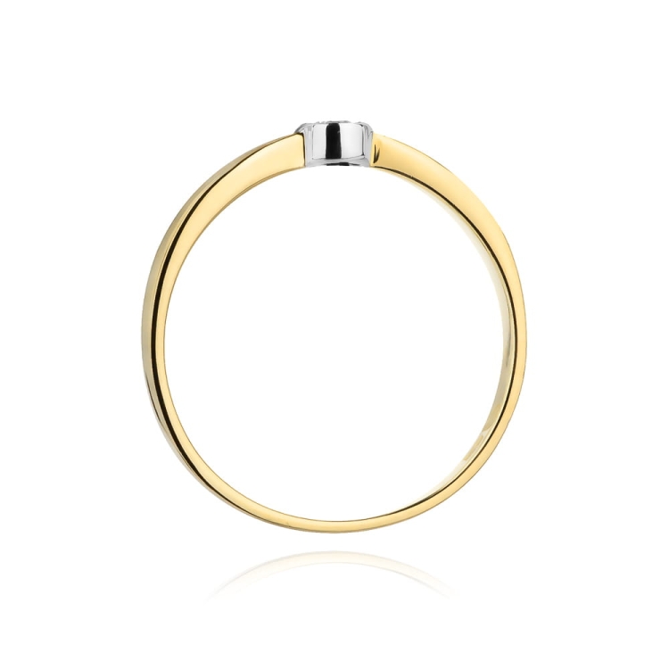 Pierścionek zaręczynowy z żółtego złota z diamentami 0,04ct Fire Of Love