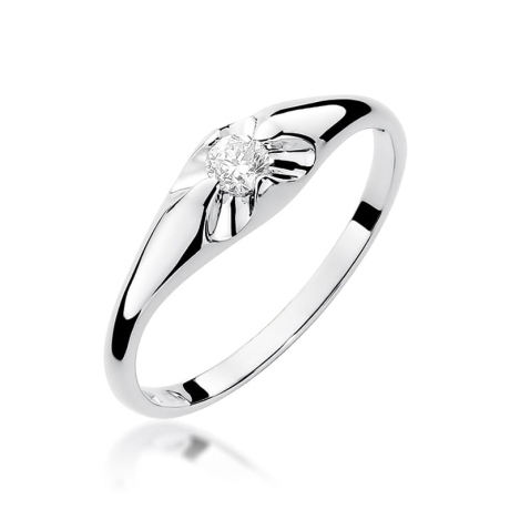 Przejdź do produktu Pierścionek zaręczynowy z białego złota z diamentem 0,10ct Fire Of Love 