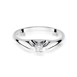 Pierścionek zaręczynowy z białego złota z diamentem 0,10ct Fire Of Love