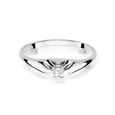 Przejdź do produktu Pierścionek zaręczynowy z białego złota z diamentem 0,10ct Fire Of Love 