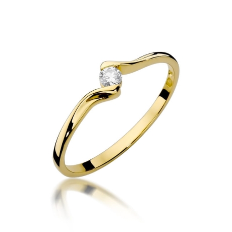 Przejdź do produktu Pierścionek zaręczynowy z żółtego złota z diamentem 0,09ct Fire Of Love