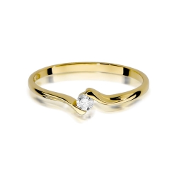 Pierścionek zaręczynowy z żółtego złota z diamentem 0,09ct Fire Of Love
