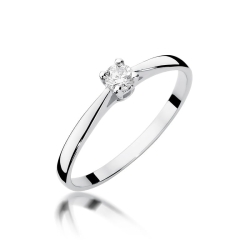 Pierścionek zaręczynowy z białego złota z diamentem 0,15ct Fire Of Love