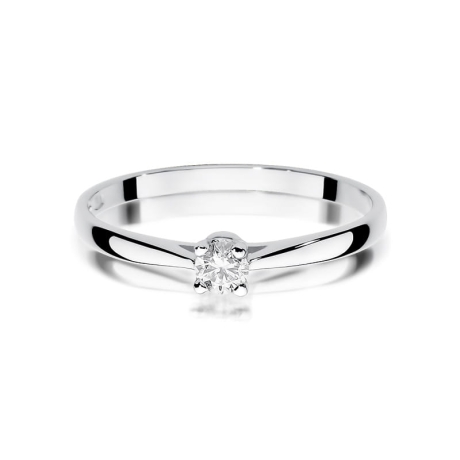 Przejdź do produktu Pierścionek zaręczynowy z białego złota z diamentem 0,15ct Fire Of Love