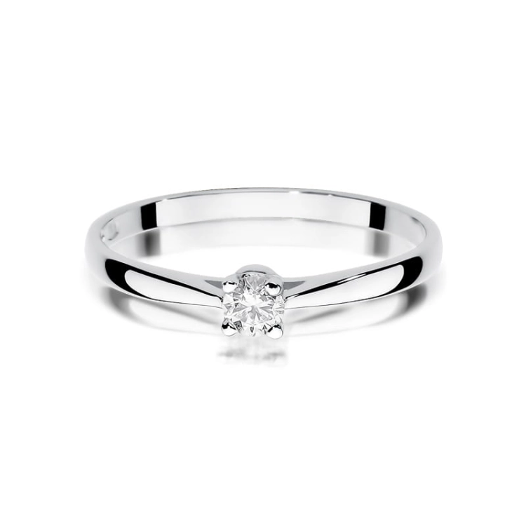 Pierścionek zaręczynowy z białego złota z diamentem 0,15ct Fire Of Love