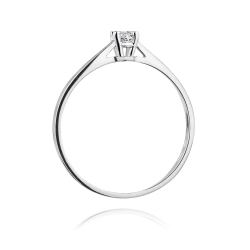 Pierścionek zaręczynowy z białego złota z diamentem 0,15ct Fire Of Love
