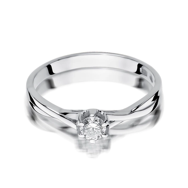 Pierścionek zaręczynowy z białego złota z diamentem 0,23ct Fire Of Love