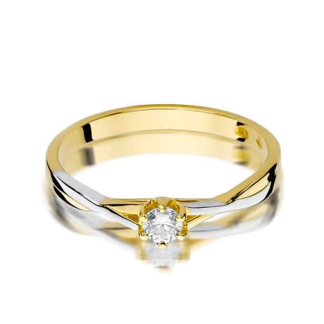 Przejdź do produktu Pierścionek zaręczynowy z żółtego złota z diamentem 0,12ct Fire Of Love