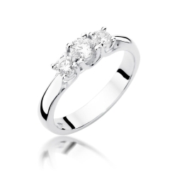 Pierścionek zaręczynowy z białego złota z diamentami 0,49ct Fire Of Love