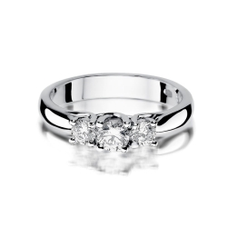 Pierścionek zaręczynowy z białego złota z diamentami 0,49ct Fire Of Love
