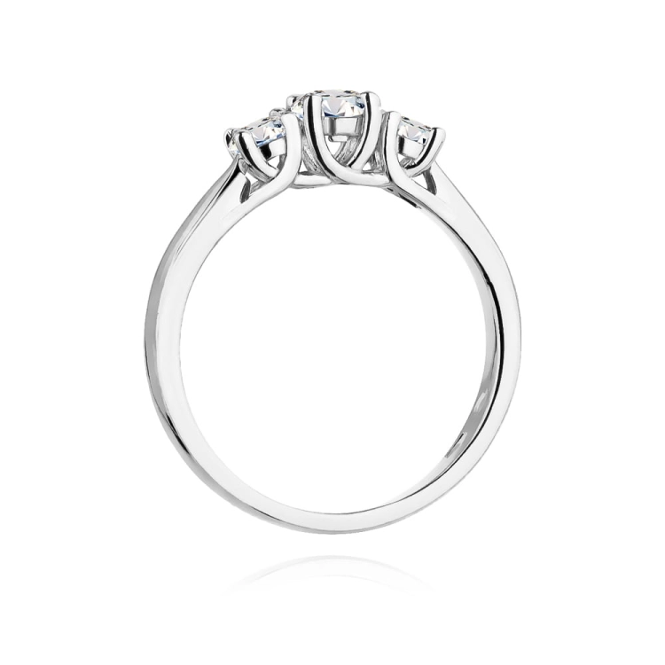 Pierścionek zaręczynowy z białego złota z diamentami 0,49ct Fire Of Love