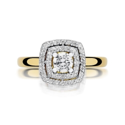 Pierścionek zaręczynowy z żółtego złota z diamentami 0,50ct Fire Of Love