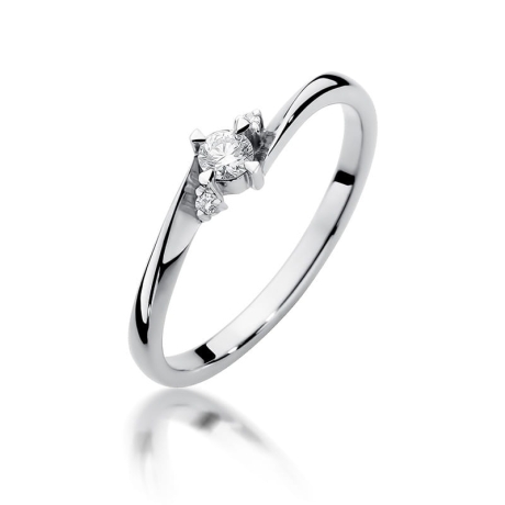 Przejdź do produktu Pierścionek zaręczynowy z białego złota z diamentami 0,12ct Fire Of Love