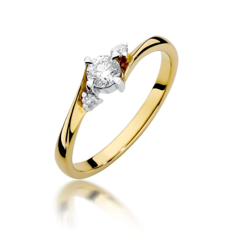 Przejdź do produktu Pierścionek zaręczynowy z żółtego złota z diamentami 0,28ct Fire Of Love