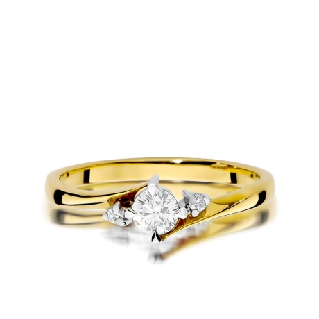 Przejdź do produktu Pierścionek zaręczynowy z żółtego złota z diamentami 0,28ct Fire Of Love