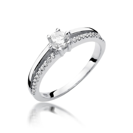 Przejdź do produktu Pierścionek zaręczynowy z białego złota z diamentami 0,40ct Fire Of Love 