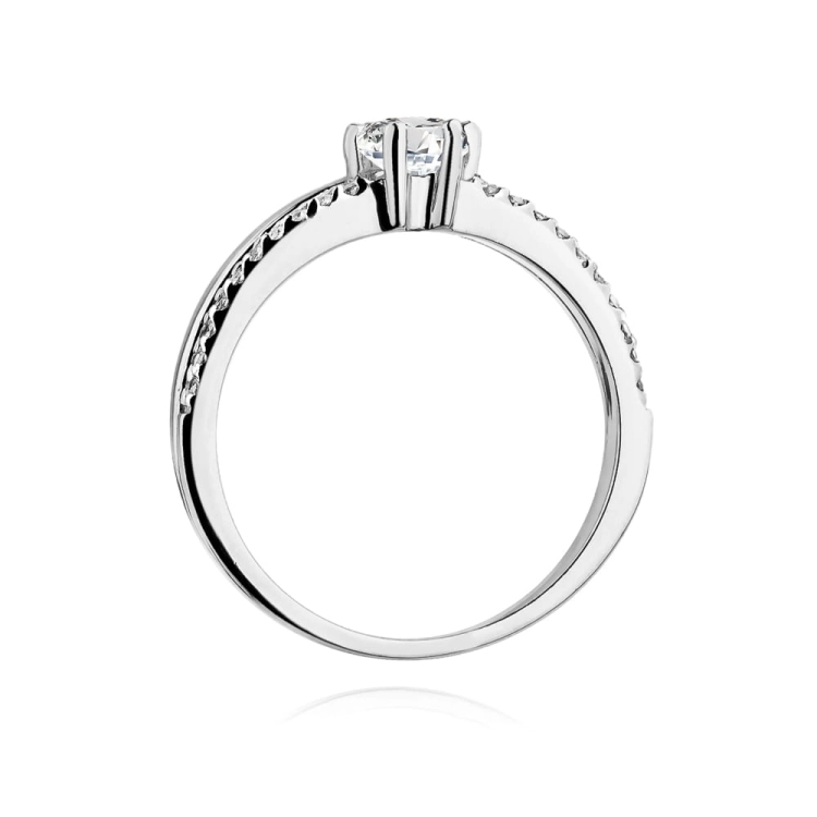 Pierścionek zaręczynowy z białego złota z diamentami 0,40ct Fire Of Love