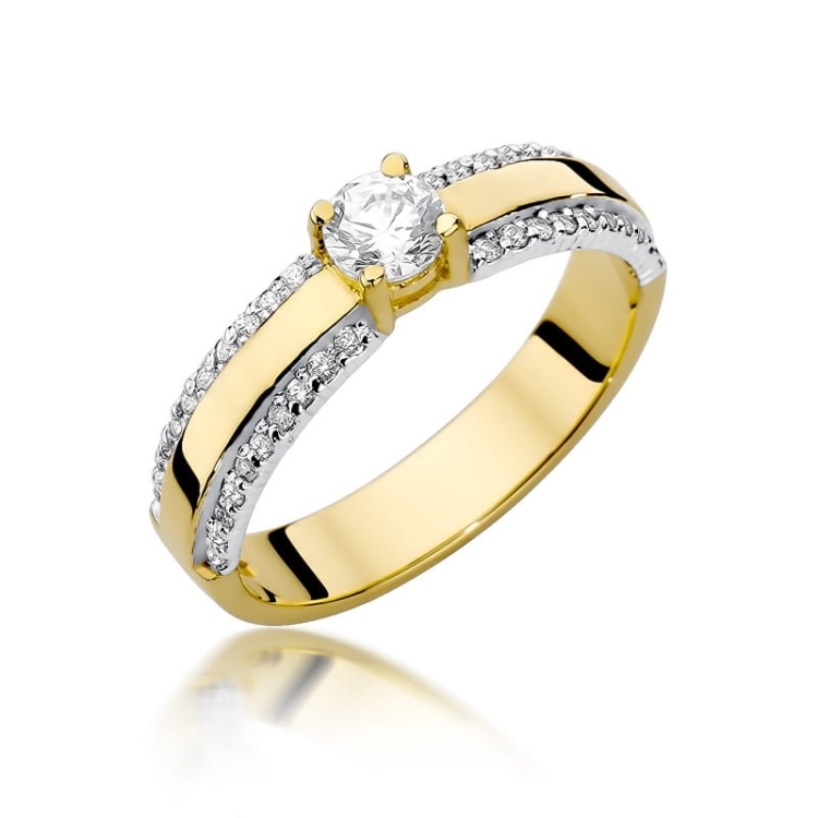 Pierścionek zaręczynowy z żółtego złota z diamentami 0,45ct Fire Of Love