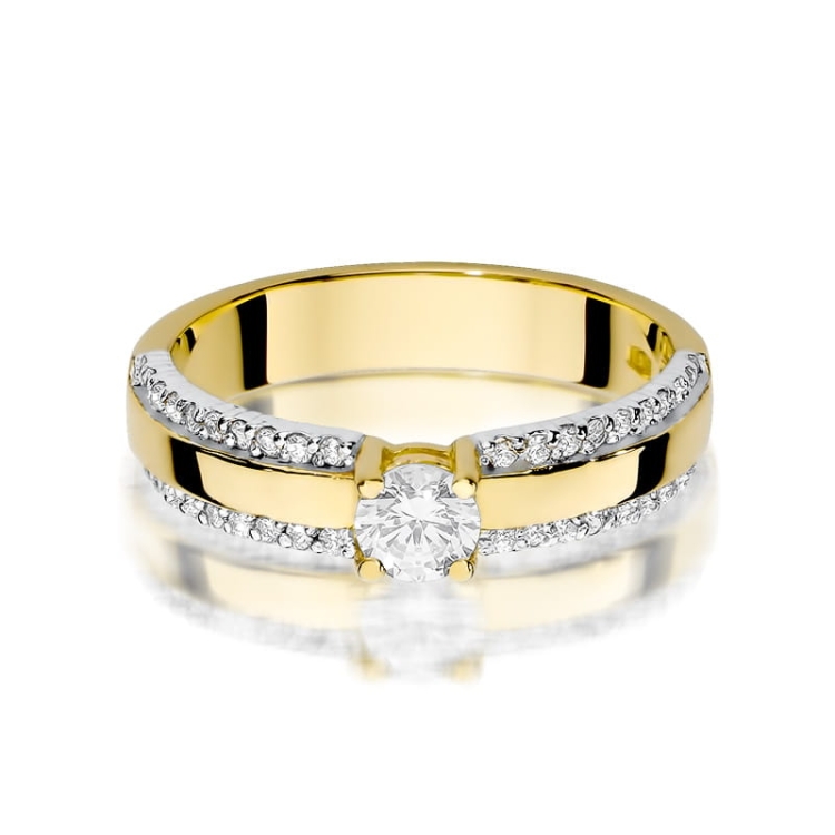 Pierścionek zaręczynowy z żółtego złota z diamentami 0,45ct Fire Of Love
