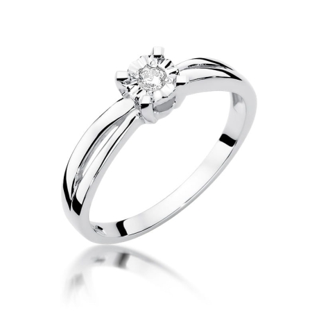Przejdź do produktu Pierścionek zaręczynowy z białego złota z diamentem 0,08ct Fire Of Love
