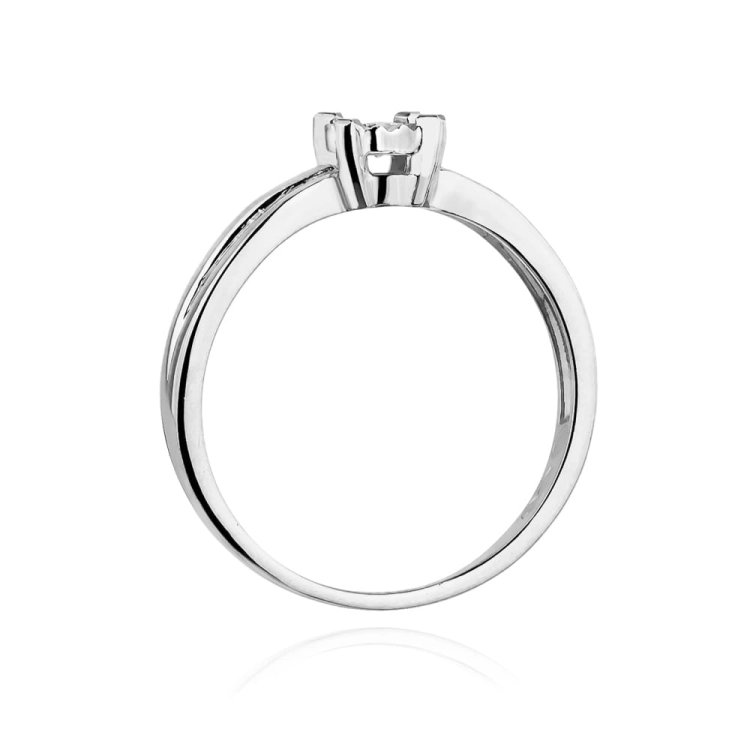 Pierścionek zaręczynowy z białego złota z diamentem 0,08ct Fire Of Love