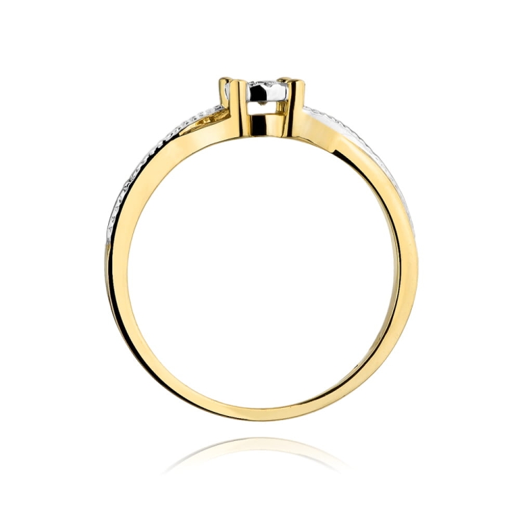 Pierścionek zaręczynowy z żółtego złota z brylantem 0,08ct Fire Of Love