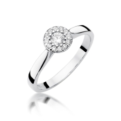 Pierścionek zaręczynowy z białego złota z diamentami 0,22ct Fire Of Love