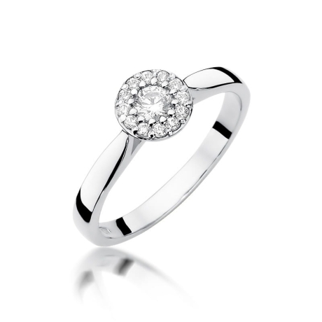 Przejdź do produktu Pierścionek zaręczynowy z białego złota z diamentami 0,22ct Fire Of Love