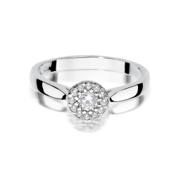 Pierścionek zaręczynowy z białego złota z diamentami 0,22ct Fire Of Love