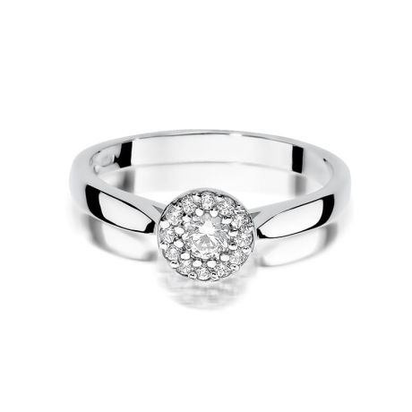 Przejdź do produktu Pierścionek zaręczynowy z białego złota z diamentami 0,22ct Fire Of Love