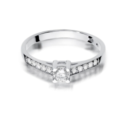 Pierścionek zaręczynowy z białego złota z brylantami 0,44ct Fire Of Love