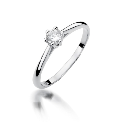 Pierścionek zaręczynowy z białego złota z diamentem 0,15ct Fire Of Love
