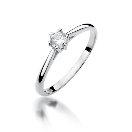Przejdź do produktu Pierścionek zaręczynowy z białego złota z diamentem 0,15ct Fire Of Love 