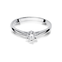 Pierścionek zaręczynowy z białego złota z diamentem 0,15ct Fire Of Love