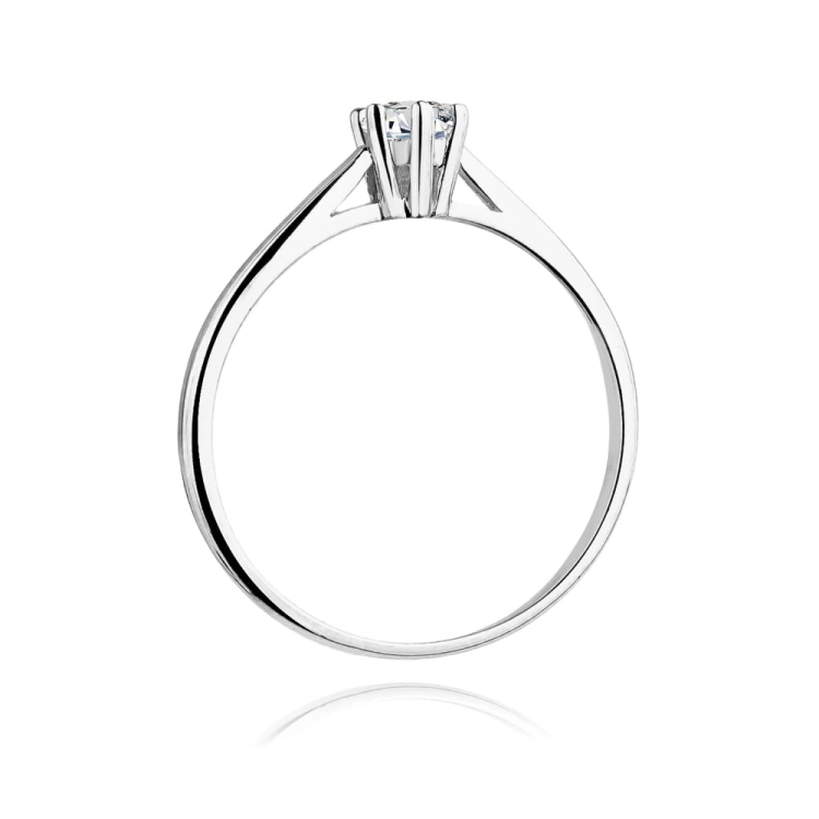 Pierścionek zaręczynowy z białego złota z diamentem 0,15ct Fire Of Love