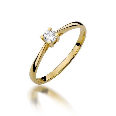 Przejdź do produktu Pierścionek zaręczynowy z żółtego złota z diamentem 0,15ct Fire Of Love