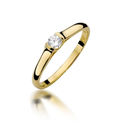 Pierścionek zaręczynowy z żółtego złota z diamentem 0,15ct Fire Of Love