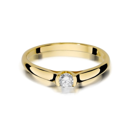 Przejdź do produktu Pierścionek zaręczynowy z żółtego złota z diamentem 0,15ct Fire Of Love