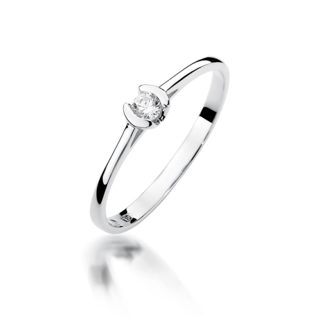 Przejdź do produktu Pierścionek zaręczynowy z białego złota z diamentem 0,09ct Fire Of Love