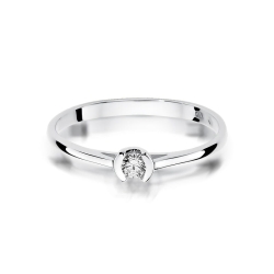 Pierścionek zaręczynowy z białego złota z diamentem 0,09ct Fire Of Love