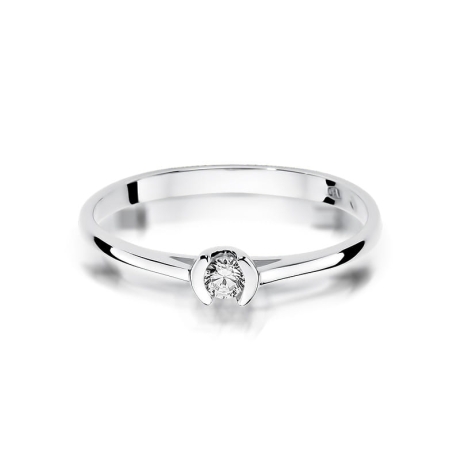 Przejdź do produktu Pierścionek zaręczynowy z białego złota z diamentem 0,09ct Fire Of Love