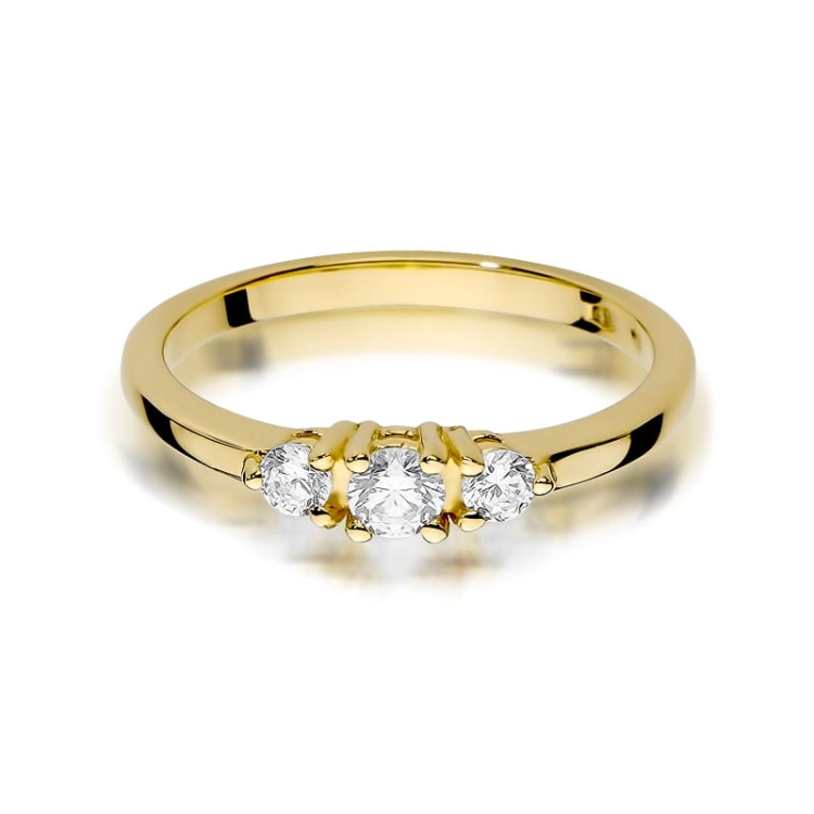 Pierścionek zaręczynowy z żółtego złota z brylantami 0,33ct Fire Of Love